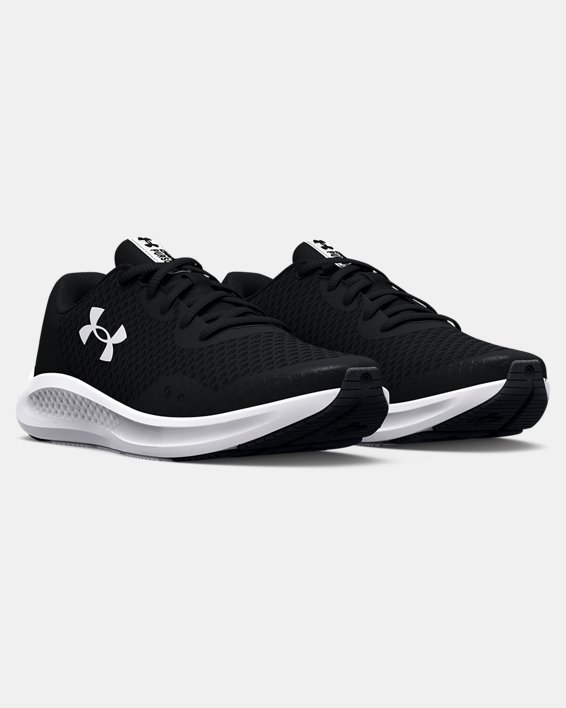 Boys' Grade School UA Charged Pursuit 3 Running Shoes in Black image number 3